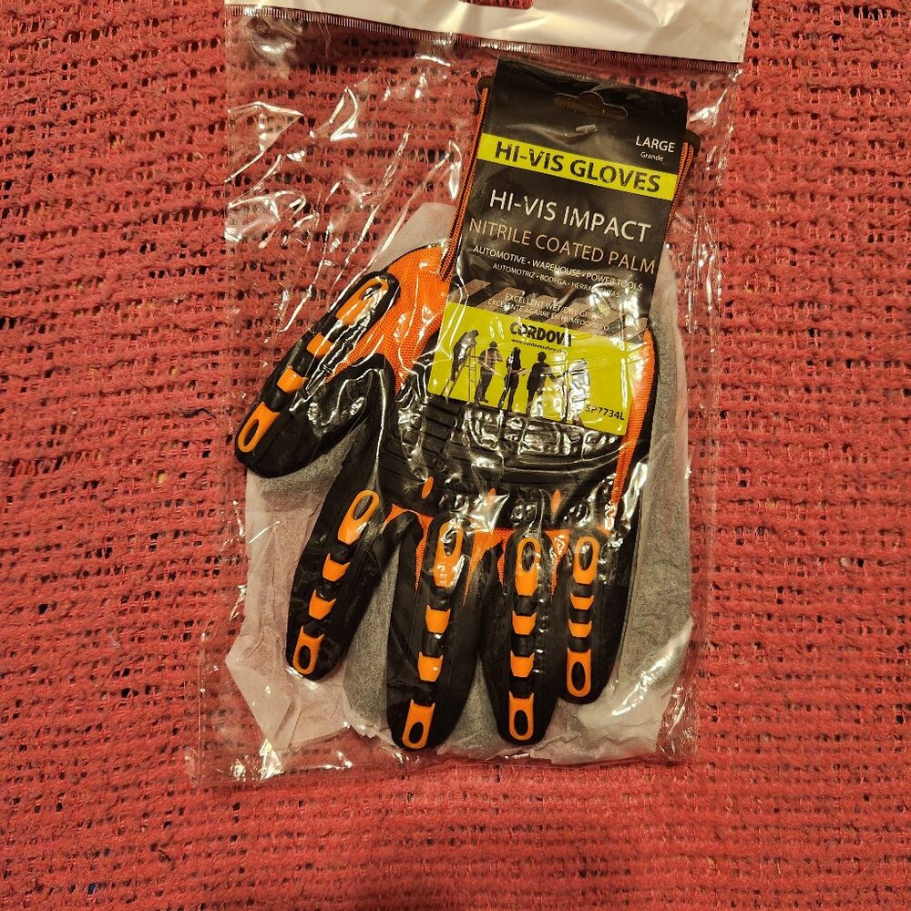 Cordova Hi-Vis Impact Gloves with Nitrile Coated Palm NWT